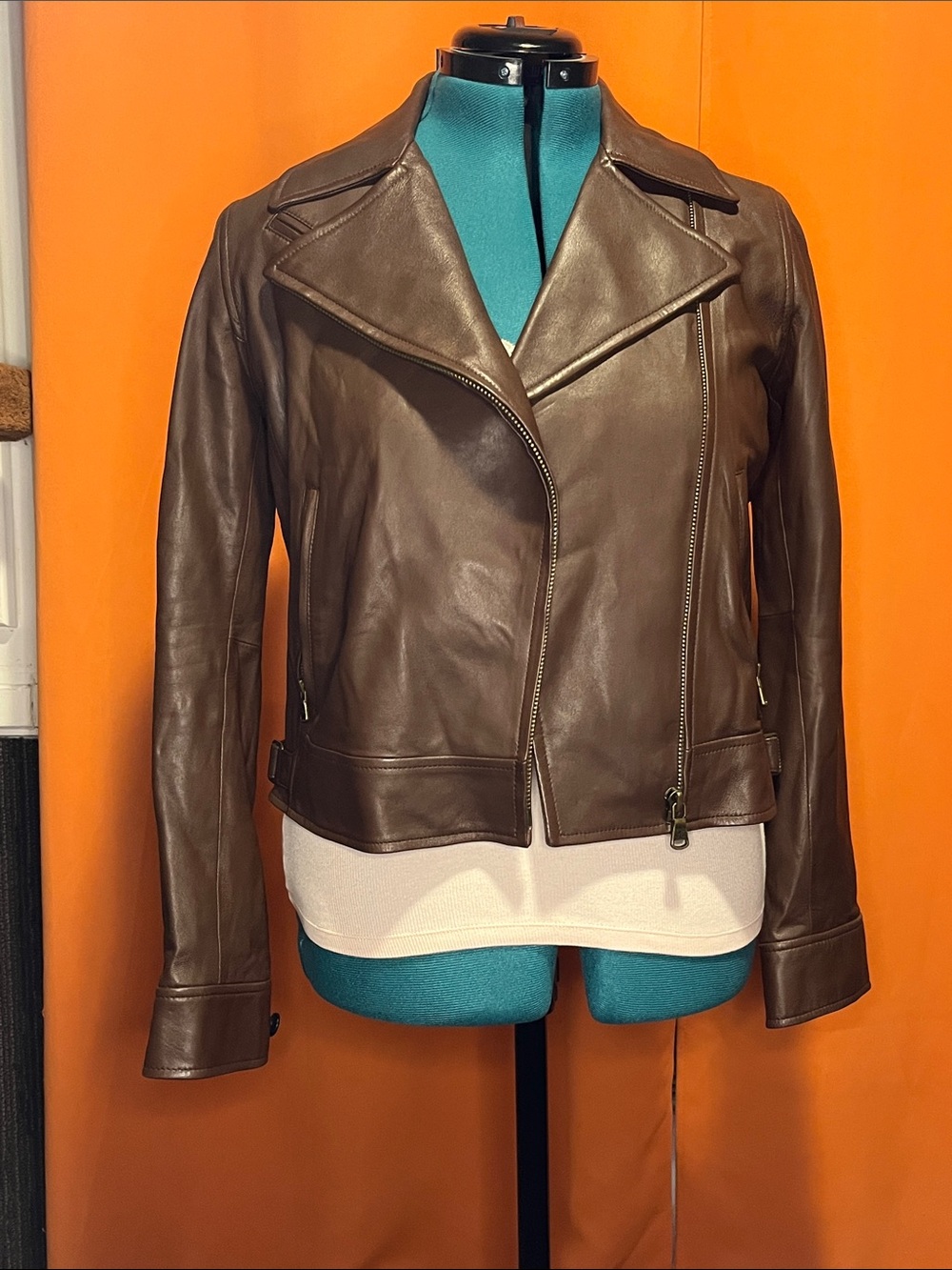 Ralph Lauren calfskin jacket. Butter soft with silky lining. Size 8.
